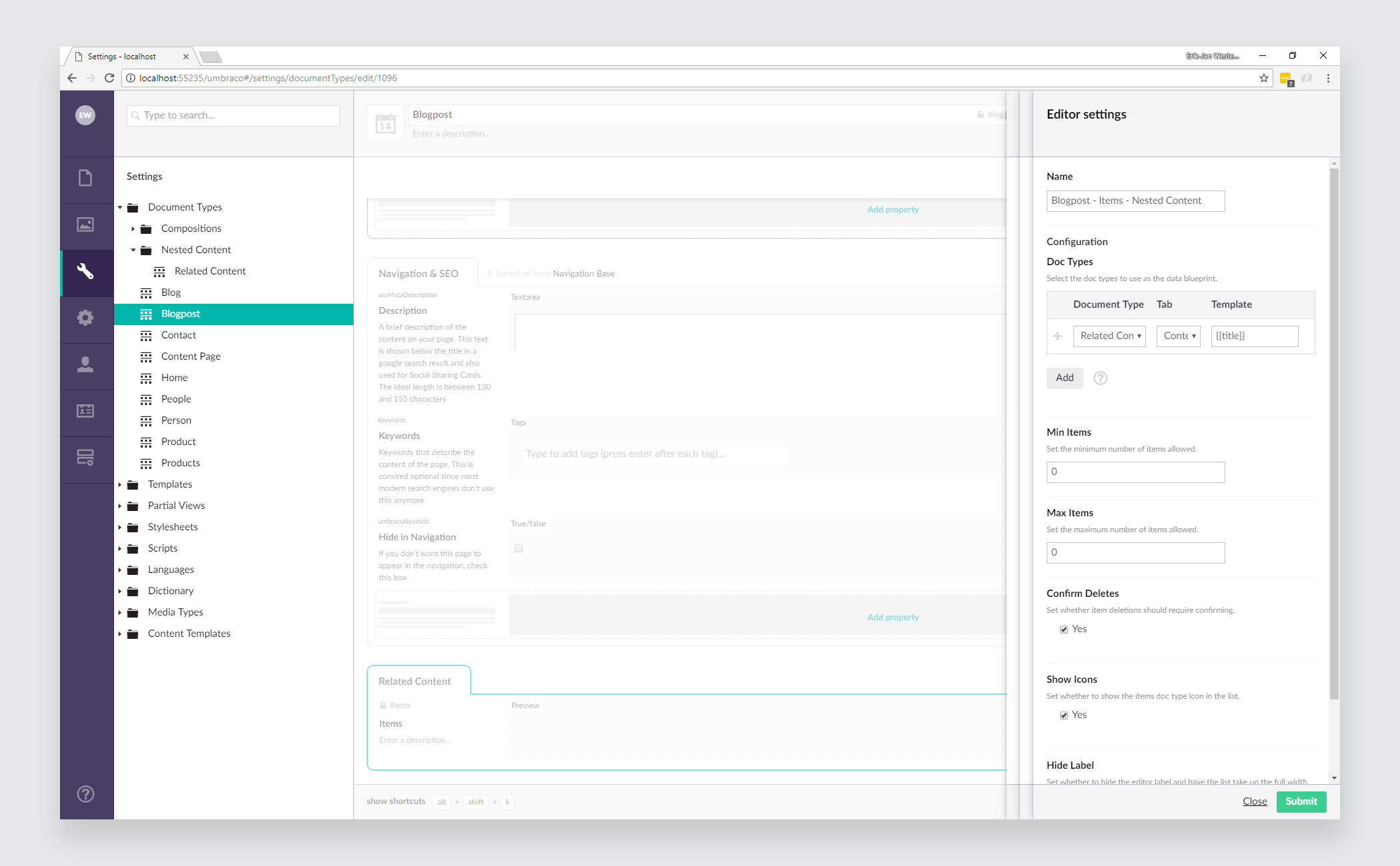 Nested Content & Grid in Umbraco