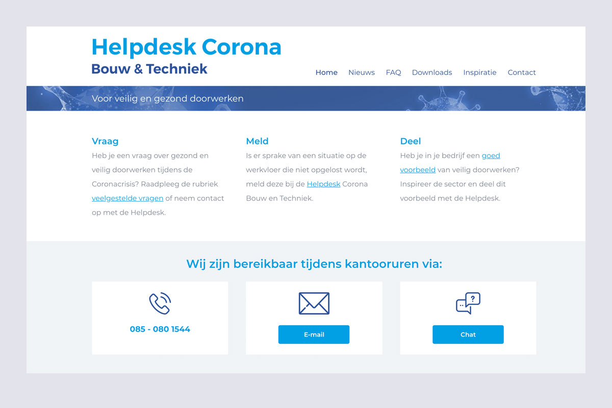 Corona Helpdesk Bouw & Techniek