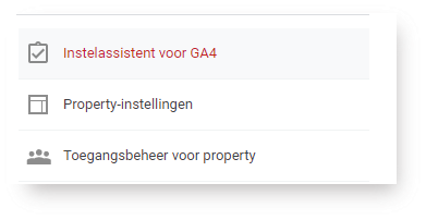 Instelassistent Google Analytics 4