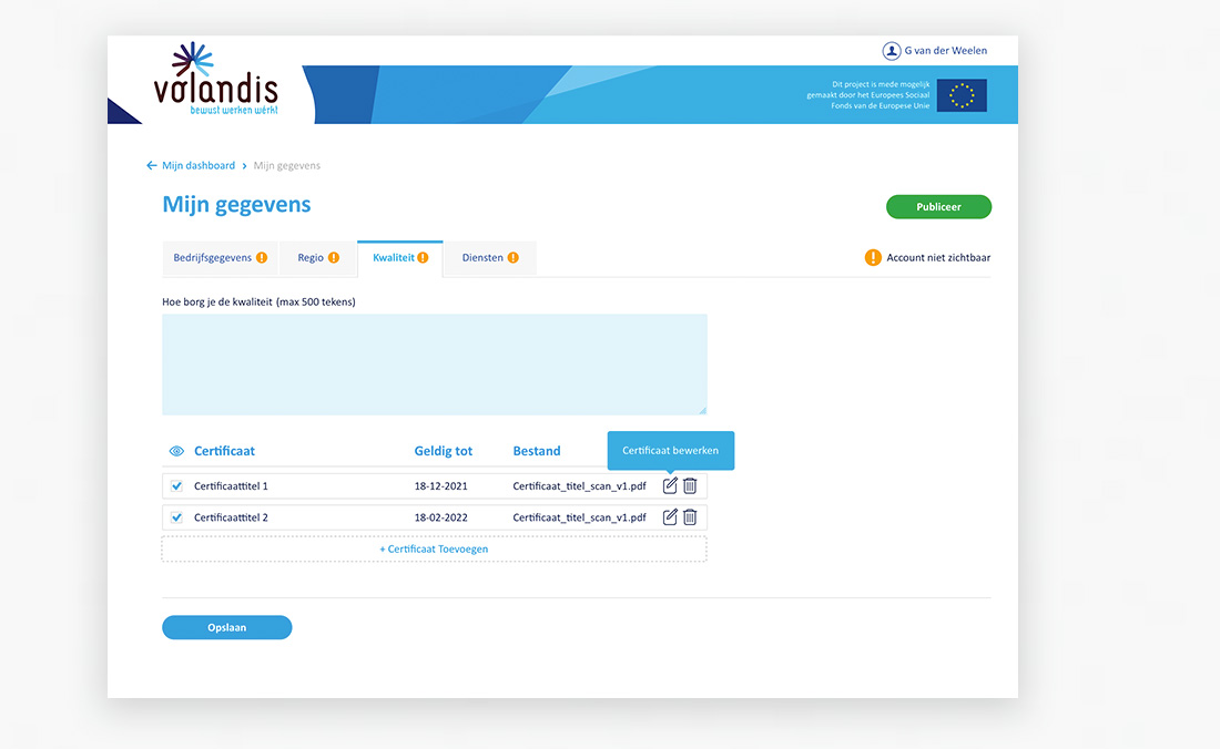 Prevention guide Volandis prototype