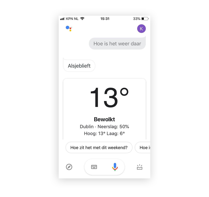 Voice Search antwoord doorvragen